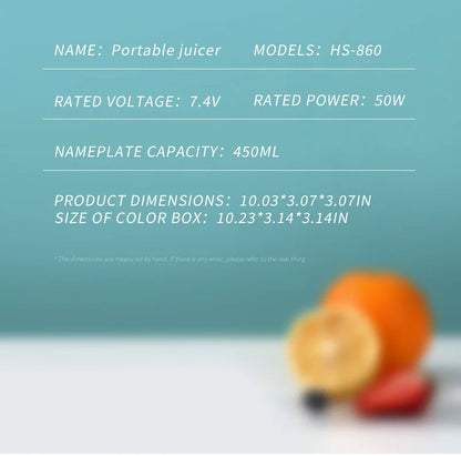 Przenośny Blender/mikser 450ml TurboWirek